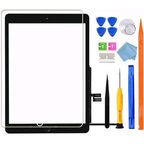for iPad 9 (9th Generation) A2602 A2603 A2604 A2605 Screen Replacement Digitizer Touch Glass Kits, for iPad 9th Gen 10.2 Inch (2021 Released), Full Repair Sets+Home Button[No TouchID Chip]
