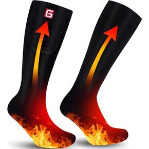 Men Heated Socks Electric Rechargeable Battery Powered Heated Socks for Men Winter Cotton Warm Heated Socks for Outdoor Sports Hiking Skiing Fishing Running Feet Warmers Socks