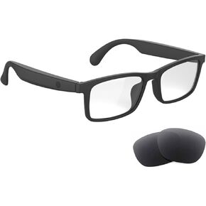 Smart Glasses with Speaker Bluetooth Glasses for Women Men Anti-Blue Light and UV400 Polarized Lenses ，Open Ear,Clear Call,(G10Z - with Sun Lens)