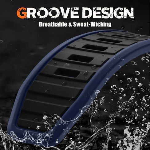Adorve Silicone Sport Band Only for Galaxy Watch Ultra Bands 47mm - Soft, Comfortable, Breathable, Waterproof, Sturdy, Secure Fit Replacement Strap Compatible with Samsung Watch Ultra Band for Men in Kuwait
