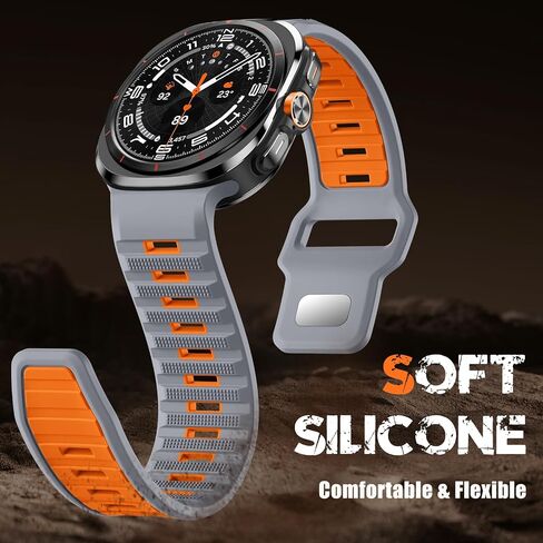 Adorve Silicone Sport Band Only for Galaxy Watch Ultra Bands 47mm - Soft, Comfortable, Breathable, Waterproof, Sturdy, Secure Fit Replacement Strap Compatible with Samsung Watch Ultra Band for Men in Kuwait