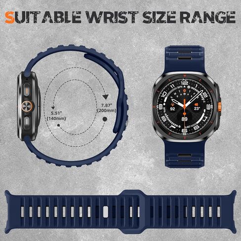 Adorve Silicone Sport Band Only for Galaxy Watch Ultra Bands 47mm - Soft, Comfortable, Breathable, Waterproof, Sturdy, Secure Fit Replacement Strap Compatible with Samsung Watch Ultra Band for Men in Kuwait