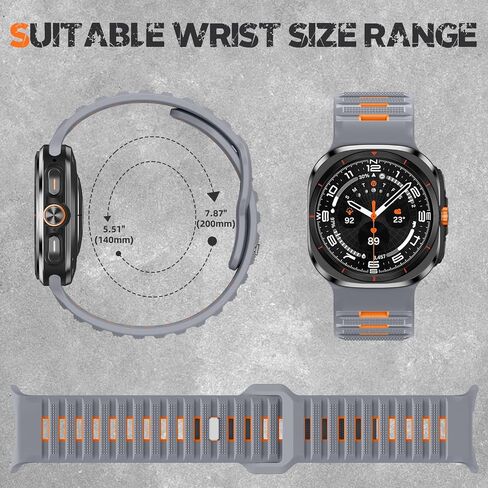 Adorve Silicone Sport Band Only for Galaxy Watch Ultra Bands 47mm - Soft, Comfortable, Breathable, Waterproof, Sturdy, Secure Fit Replacement Strap Compatible with Samsung Watch Ultra Band for Men in Kuwait