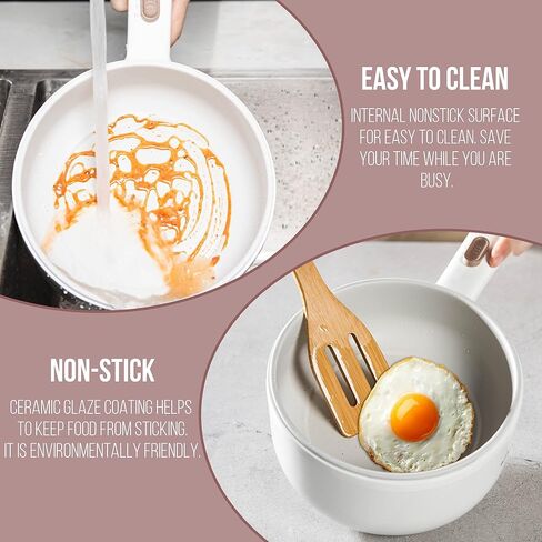 قم بتوصيل كهربائي باخرة مع باخرة ، طباخ نودلز سريع 1.6 لتر ، وعاء صغير ، وعقه غير لاصقة لشرائح اللحم ، والرامين ، والبيض ، والشوفان ، والحساء مع الطاقة القابلة للتعديل in Kuwait