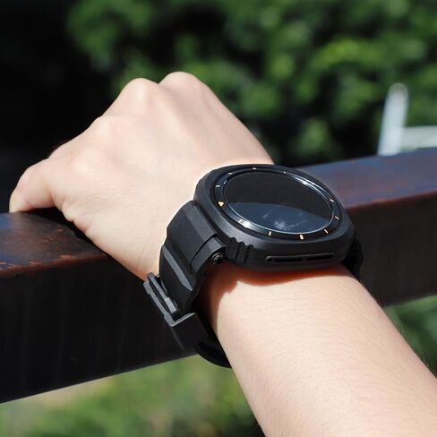 فرقة حالة وعرة متوافقة مع Samsung Galaxy Watch Ultra 47mm ، رجال نساء متين TPU Sport Strap Case/Cover Protector Drop-Profroof for Galaxy Watch 7 Ultra in Saudi Arabia