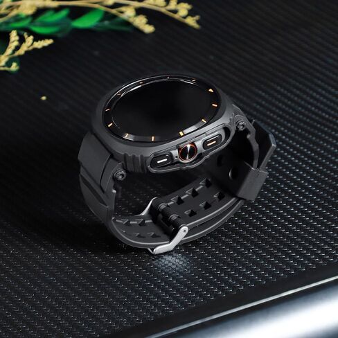 فرقة حالة وعرة متوافقة مع Samsung Galaxy Watch Ultra 47mm ، رجال نساء متين TPU Sport Strap Case/Cover Protector Drop-Profroof for Galaxy Watch 7 Ultra in Saudi Arabia