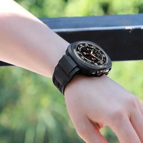 فرقة حالة وعرة متوافقة مع Samsung Galaxy Watch Ultra 47mm ، رجال نساء متين TPU Sport Strap Case/Cover Protector Drop-Profroof for Galaxy Watch 7 Ultra in Saudi Arabia