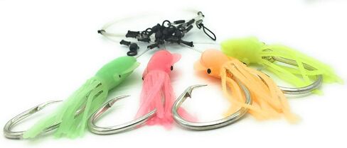 Premium Deep Drop Rig, 4 Hook Deep Drop Fishing Rig with SolidSquidz, Excellent for Grouper, Golden Tilefish, Wreckfish, Bottom Fishing Rig in Kuwait