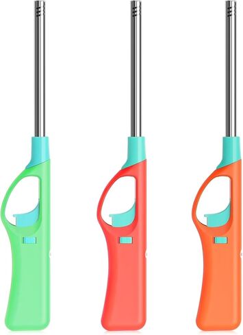 ولاعات البوتان القابلة لإعادة التعبئة ، 3 أجهزة كمبيوتر أكبر شواء الشواء انقر فوق اللهب طويل الالتواء ولاعمات ناعمة متعددة الأغراض قابلة للتعديل (لا يوجد وقود البوتان في الداخل) in Kuwait