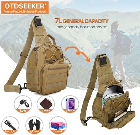 ABCAMO Tactical Sling Bag Small Crossbody Pack Chest Bag for Men Outdoor EDC Bagpack Shoulder Bag Sports Bag for Men in Saudi Arabia