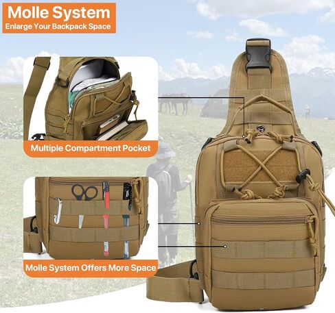 ABCAMO Tactical Sling Bag Small Crossbody Pack Chest Bag for Men Outdoor EDC Bagpack Shoulder Bag Sports Bag for Men in Saudi Arabia