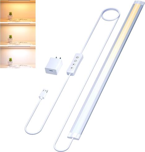 Under Cabinet Lighting Dimmable USB LED Lights Strips Bar Plug In,Warm/Natural/Cold White Select,Kitchen Counter Lights,20Inch Long for Over Sink,Table,Desk,WorkBench,Room,6W,560LM Bright,1pcs in Saudi Arabia