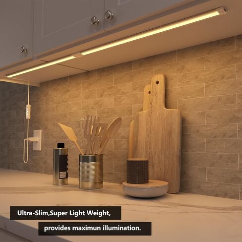Under Cabinet Lighting Dimmable USB LED Lights Strips Bar Plug In,Warm/Natural/Cold White Select,Kitchen Counter Lights,20Inch Long for Over Sink,Table,Desk,WorkBench,Room,6W,560LM Bright,1pcs in Saudi Arabia