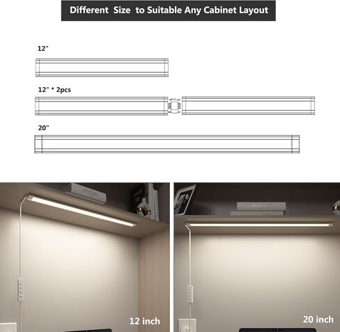 Under Cabinet Lighting Dimmable USB LED Lights Strips Bar Plug In,Warm/Natural/Cold White Select,Kitchen Counter Lights,20Inch Long for Over Sink,Table,Desk,WorkBench,Room,6W,560LM Bright,1pcs in Saudi Arabia