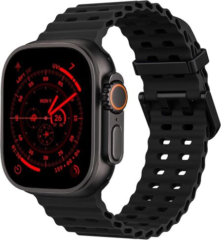Band Silicone Sport Band - متوافق مع Apple Watch Ultra 2/Ultra Bands 49mm 45mm 44mm للنساء ، حزام ناعم مقاوم للماء لـ IWatch Ultra 2 ، IWatch Ultra Series 10 46mm SE/9/8/7/6/5 in Kuwait