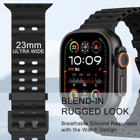 Band Silicone Sport Band - متوافق مع Apple Watch Ultra 2/Ultra Bands 49mm 45mm 44mm للنساء ، حزام ناعم مقاوم للماء لـ IWatch Ultra 2 ، IWatch Ultra Series 10 46mm SE/9/8/7/6/5 in Kuwait