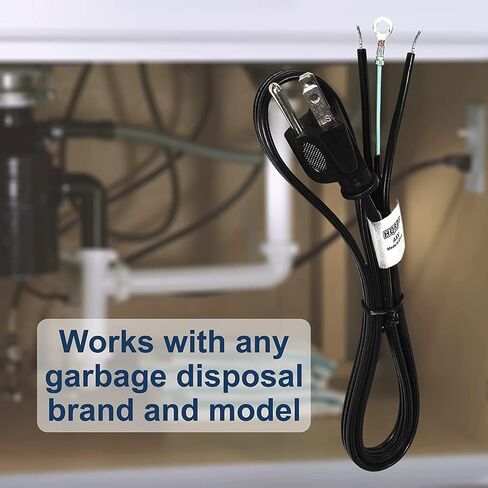 HQRP 2-Pack Garbage Disposal Power Cord Kits Compatible with InSinkErator CRD-00 Replacement fits Badger, Compact, Cover-Control-Plus, Essential, Excel, Select, Select Plus, Septic Assist, SupremeSS in Saudi Arabia