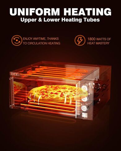 بيتزا البيتزا الداخلية PYY مع بيتزا حجر البيتزا البيتزا الفرن البيتزا التجارية الفرن 1800W مع توقيت أسود in Kuwait