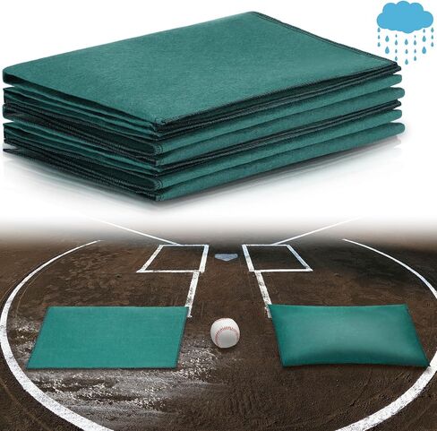 Nuanchu 4 Pack Puddle Sponge لمجالات البيسبول 16 "× 24" منصات امتصاص المياه الخضراء حقائب الفيضان الرياضية امتصاص المياه لإزالة البرك من Infoelds الرطبة in Kuwait