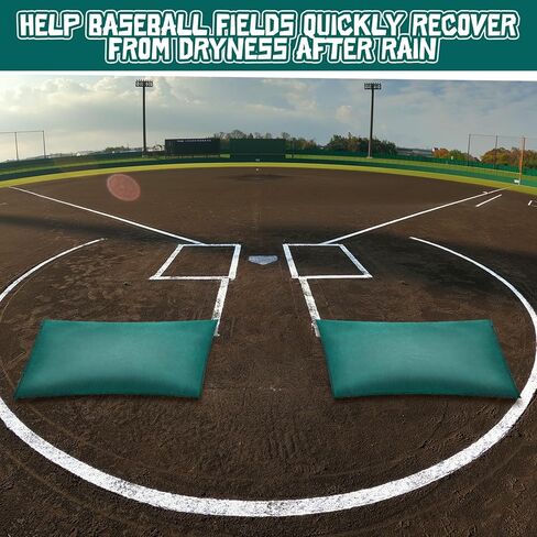 Nuanchu 4 Pack Puddle Sponge لمجالات البيسبول 16 "× 24" منصات امتصاص المياه الخضراء حقائب الفيضان الرياضية امتصاص المياه لإزالة البرك من Infoelds الرطبة in Kuwait