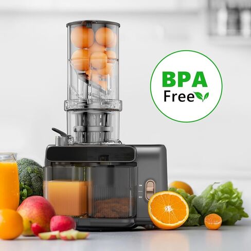 آلات عصارة الضغط البارد ، 5.3 بوصة زلالة كبيرة في التغذية الكبيرة من السهل تنظيف الفاكهة الخضار jugos احترافية Machince Machine BPA Free in Kuwait