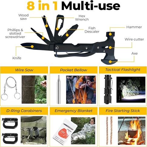 Ultimate Survival Kit 153 in 1 ، مجموعة الإسعافات الأولية في حالات الطوارئ للإسعافات الأولية ، حقيبة البقاء على قيد الحياة كاملة ، مجموعة الإسعافات الأولية الخفيفة الوزن الكاملة ، معدات التخييم العسكرية للبقاء على قيد الحياة in Saudi Arabia