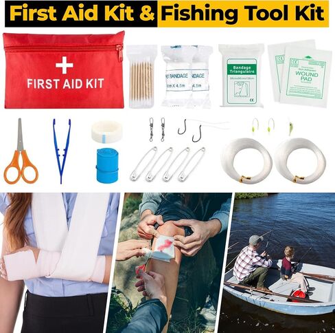 Ultimate Survival Kit 153 in 1 ، مجموعة الإسعافات الأولية في حالات الطوارئ للإسعافات الأولية ، حقيبة البقاء على قيد الحياة كاملة ، مجموعة الإسعافات الأولية الخفيفة الوزن الكاملة ، معدات التخييم العسكرية للبقاء على قيد الحياة in Saudi Arabia