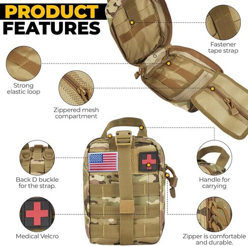 Ultimate Survival Kit 153 in 1 ، مجموعة الإسعافات الأولية في حالات الطوارئ للإسعافات الأولية ، حقيبة البقاء على قيد الحياة كاملة ، مجموعة الإسعافات الأولية الخفيفة الوزن الكاملة ، معدات التخييم العسكرية للبقاء على قيد الحياة in Saudi Arabia