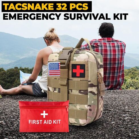Ultimate Survival Kit 153 in 1 ، مجموعة الإسعافات الأولية في حالات الطوارئ للإسعافات الأولية ، حقيبة البقاء على قيد الحياة كاملة ، مجموعة الإسعافات الأولية الخفيفة الوزن الكاملة ، معدات التخييم العسكرية للبقاء على قيد الحياة in Saudi Arabia