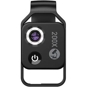 200X Magnification Microscope Lens withCPL Mobile LED Light Micro Pocket Macro Lenses for iPhone Samsung All Smartphones (Black with CPL) in Kuwait