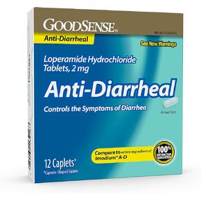 GoodSense Anti-Diarrheal Loperamide Hydrochloride Tablets, 2 mg, 12-count