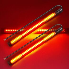 2pcs 11.8'' LED Motorcycle Tail Lights,4-in-1 Fuctions Motorcycle Driving Brake Turn Signal Flexible LED Strips for Davidson Harley,motorbike,ATV,RV,SUV,CAR.(2-Pack).
