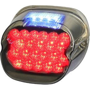 QUASCO Smoked Led Motorcycle Brake Tail Light Rear Taillight Compatible with Harley Dyna Touring Softail Sportster