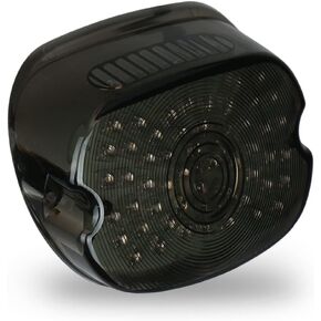 مصباح LED خلفي بعدسات دخانية توضع أسفل مصباح الذيل مع استبدال إشارة الانعطاف للفرامل لدراجة Harley Sportster Dyna FXDL Electra Glides Road King