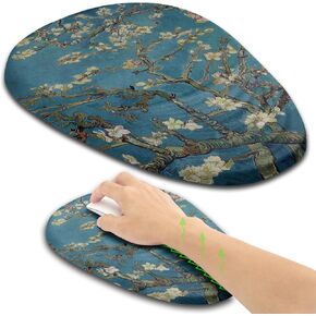 Hokafenle Ergonomic Mouse Pad Wrist Support with Stepped-Wedge Design, Wrist Rest Pain Relief Mousepad Filled with Memory Foam, Carpal Tunnel Mousepad for Wireless Mouse(12x8 inch, Black)
