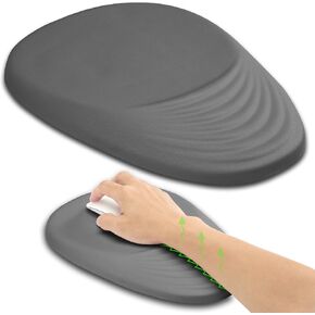 Hokafenle Ergonomic Mouse Pad Wrist Support with Stepped-Wedge Design, Wrist Rest Pain Relief Mousepad Filled with Memory Foam, Carpal Tunnel Mousepad for Wireless Mouse(12x8 inch, Black) in Kuwait