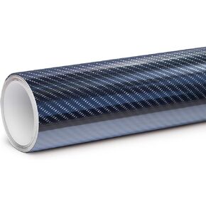 Tinybot Vinyl 6D Carbon Fiber Gloss Car Wrap with Air Release Technology - 1 X 5 FT - Black
