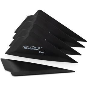 NEWISHTOOL 5-Pack Window Tint Tools Triangle Squeegee, 100A Hardness Black Corner Squeegee Tool Contour Squeegee with Multi-Edge, Window Tint Squeegee for PPF, Car Wrapping, Window Film Application