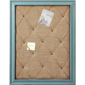 Vision Board Linen Bulletin Board Black Frame, 21"×27" Pin Boards Large Cork Boards for Walls, Rustic Message Board Decorative Memo Boards, Wall Mounted Display Picture Board for Home Office Decor