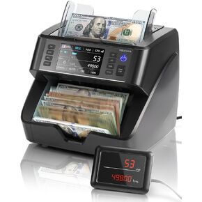 Volcora Bank Grade Money Counter Machine Mixed Denomination Value Counting, Multi Currency Bill Counter with 2CIS/UV/MG/MT/IR Counterfeit Detection, Cash Counter with Touch Screen, FCC Approved in Kuwait