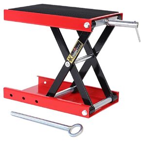 (TM) 1100 LB Heavy Duty Wide Deck ATV Motorcycle Bike Scooter Scissor Lift Jack Crank Stand with Safety Bar