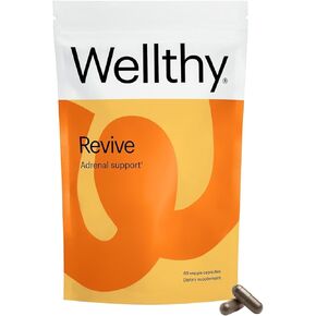 Wellthy Revive Stress Support Capsules - Boost Energy and Improve Mental Wellness (60 Count)