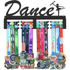 Dance Medal Holder Display Hanger Rack,Super Sturdy Black Steel Metal,Wall Mounted Over 50 Medals Easy to Install