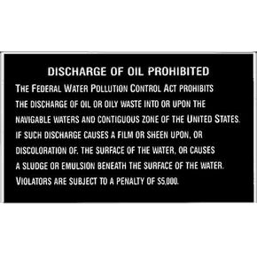 Oil Discharge Plaque