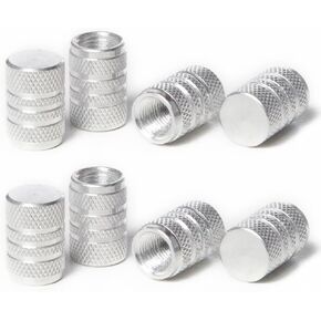 Circuit Performance VC1 Series Silver Aluminum Valve Stem Caps (8 Pieces)
