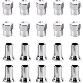 5 Sets TR413AC Valve Stem Cover, Chrome Plated Tire Valve Stem Sleeve and Cap Dress Up Kit, Leakproof Car Wheel Valve Covers, Universal Vehicle Accessories for Car Truck