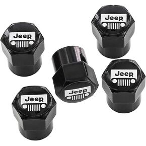 Jeep Logo Black Finish Valve Cap Covers … (BLACK A)