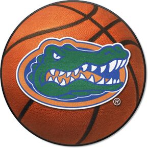 FANMATS 4156 Florida Gators Basketball Shaped Rug - 27in. Diameter, Basketball Design, Sports Fan Accent Rug - Gator Head Primary Logo