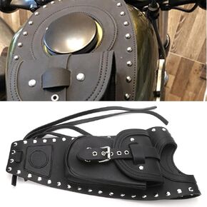 Motorcycle Tank Bag, Motorcycle Fuel Tank Bag Gas Tank Pad Cover Black Artificial Leather Fit for XLX1000 XL1200X XLH883