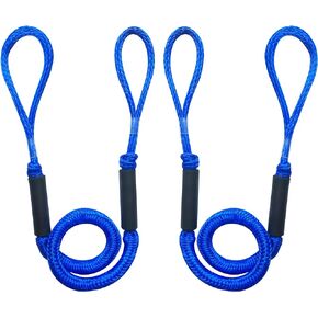 Boat Bungee Dock Line,Mooring Rope,Marine Anchor Line Boat Supplies Accessory for Docking Pontoon Boat,Seadoo,Bass Boat,Jet Ski,Kayak,Watercraft,WaveRunner 4-5.5FT (Blue)